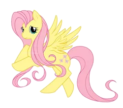 Size: 750x663 | Tagged: safe, artist:playbunny, derpibooru import, fluttershy, pegasus, pony, female, image, looking at you, mare, png, solo