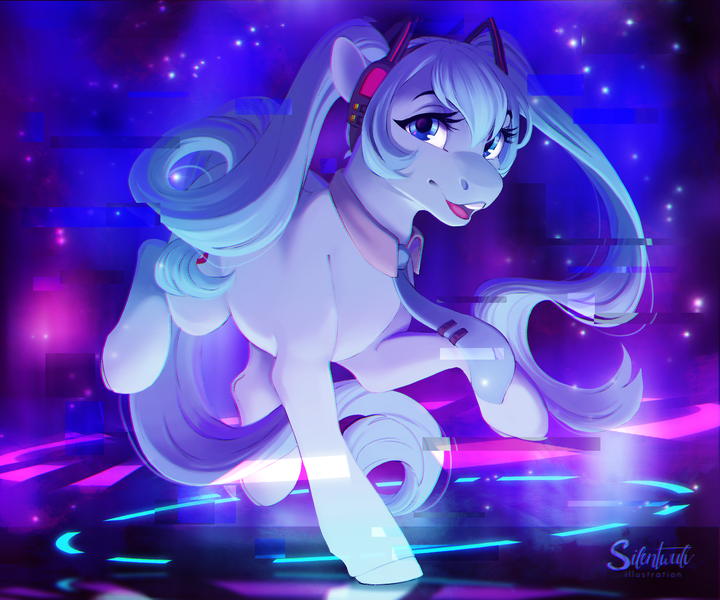 Size: 1800x1500 | Tagged: safe, artist:silentwulv, derpibooru import, ponified, pony, anime, hatsune miku, image, png, solo