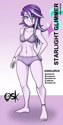 Size: 984x1951 | Tagged: suggestive, artist:oldskullkid, derpibooru import, starlight glimmer, equestria girls, anklet, barefoot, bracelet, choker, clothes, erect nipples, feet, image, jewelry, jpeg, nipple outline, underwear