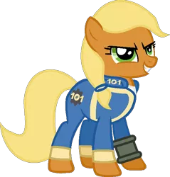 Size: 608x637 | Tagged: safe, artist:pegasski, derpibooru import, oc, unofficial characters only, earth pony, pony, fallout equestria, base used, clothes, earth pony oc, eyelashes, female, grin, image, mare, pipbuck, png, simple background, smiling, solo, transparent background, vault suit
