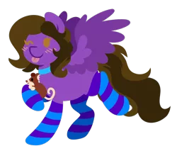 Size: 1728x1472 | Tagged: safe, artist:amazing-artsong, derpibooru import, oc, oc:hannah rainboom, mouse, pegasus, pony, chibi, clothes, female, image, mare, one eye closed, png, simple background, socks, solo, striped socks, tongue out, transparent background, wink