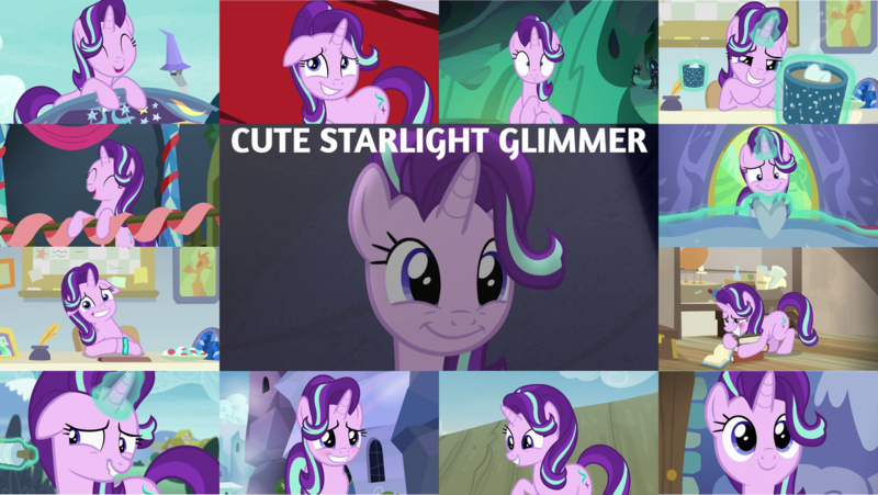 Size: 1280x721 | Tagged: safe, artist:quoterific, derpibooru import, edit, edited screencap, editor:quoterific, screencap, starlight glimmer, pony, unicorn, ^^, cute, eyes closed, female, glimmerbetes, image, laughing, mare, png, smiling