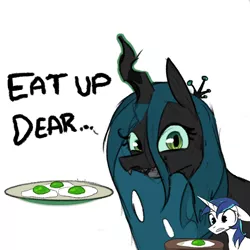 Size: 1800x1800 | Tagged: safe, artist:tjpones, derpibooru import, edit, queen chrysalis, shining armor, changeling, changeling queen, pony, unicorn, changeling egg, colored, egg, female, floppy ears, fried egg, green eggs, green eggs and ham, green eggs and no ham, image, infidelity, macro, male, png, shining chrysalis, shipping, simple background, stallion, straight, white background, you have to eat all the eggs