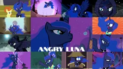 Size: 1280x720 | Tagged: safe, derpibooru import, edit, edited screencap, editor:quoterific, screencap, princess luna, alicorn, pony, unicorn, a hearth's warming tail, a royal problem, between dark and dawn, luna eclipsed, princess twilight sparkle (episode), season 2, season 4, season 7, season 9, sleepless in ponyville, spoiler:s09, angry, female, filly, image, lightning, luna is not amused, png, solo, unamused