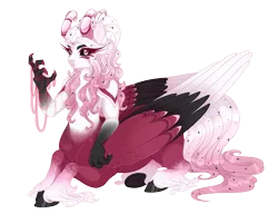 Size: 5200x4000 | Tagged: safe, artist:gigason, derpibooru import, oc, oc:scarlet tangle, unofficial characters only, hybrid, absurd resolution, female, image, interspecies offspring, lying down, offspring, parent:lord tirek, parent:princess celestia, parents:celestirek, png, prone, simple background, solo, transparent background