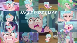 Size: 1280x721 | Tagged: safe, derpibooru import, edit, edited screencap, editor:quoterific, screencap, cozy glow, lord tirek, alicorn, pegasus, pony, frenemies (episode), school raze, season 8, season 9, the ending of the end, spoiler:s08, spoiler:s09, alicornified, angry, clothes, cozy glow is not amused, cozybetes, cozycorn, cute, duo, evil, evil grin, female, filly, glowing horn, grin, horn, image, madorable, magic, magic aura, male, messy mane, narrowed eyes, offscreen character, png, pure concentrated unfiltered evil of the utmost potency, pure unfiltered evil, race swap, smiling, solo focus, unamused, winter outfit, yelling