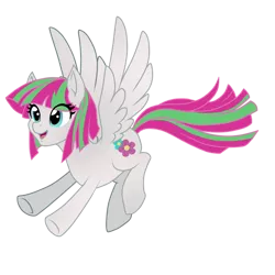 Size: 800x800 | Tagged: safe, artist:couratiel, derpibooru import, blossomforth, pegasus, pony, female, flying, image, mare, png, simple background, solo, spread wings, transparent background, wings