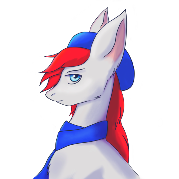 Size: 2480x2480 | Tagged: safe, artist:wingtip, derpibooru import, oc, oc:apex soundwave, unofficial characters only, earth pony, pony, aside glance, bust, earth pony oc, high res, image, looking at you, male, png, sideways glance, simple background, smiling, smirk, solo, stallion, transparent background