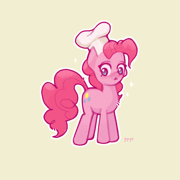 Size: 2000x2000 | Tagged: safe, artist:annna markarova, derpibooru import, pinkie pie, earth pony, pony, boop, chef's hat, cute, diapinkes, female, hat, high res, image, jpeg, mare, open mouth, photo, solo, uwu