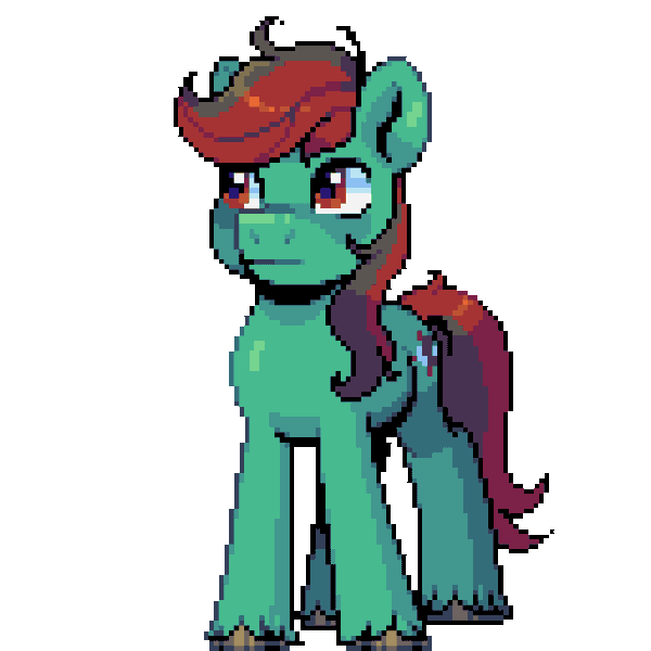 Size: 640x640 | Tagged: safe, artist:h1kkage, derpibooru import, oc, oc:forest farseer, unofficial characters only, earth pony, pony, animated, earth pony oc, gif, idle animation, image, looking around, pixel art, simple background, solo, transparent background