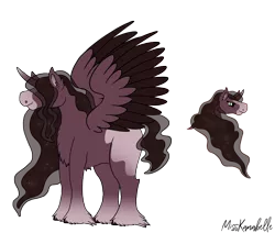 Size: 2360x2000 | Tagged: safe, artist:misskanabelle, derpibooru import, oc, unofficial characters only, alicorn, pony, alicorn oc, crack ship offspring, duo, female, hoof fluff, horn, image, mare, parent:princess luna, parent:trouble shoes, png, signature, simple background, transparent background, wings