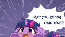 Size: 3200x1800 | Tagged: safe, artist:symbianl, derpibooru import, edit, twilight sparkle, pony, unicorn, adorable distress, blushing, book, cheek fluff, crying, cute, dialogue, distressed, ear fluff, female, floppy ears, fluffy, hair, horn, image, leg fluff, mare, open mouth, png, solo, speech bubble, teary eyes, that pony sure does love books, twiabetes, unicorn twilight