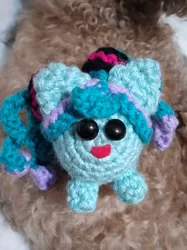 Size: 2280x3041 | Tagged: safe, artist:casquitos kawaii, derpibooru import, kotobukiya, ponified, dog, earth pony, pony, amigurumi, crochet, hatsune miku, high res, image, jpeg, kotobukiya hatsune miku pony, photo, plushie, solo, vocaloid