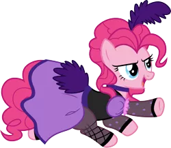Size: 3460x3000 | Tagged: safe, artist:cloudyglow, derpibooru import, pinkie pie, earth pony, pony, over a barrel, season 1, clothes, dress, female, high res, image, mare, png, saloon dress, saloon pinkie, solo, vector