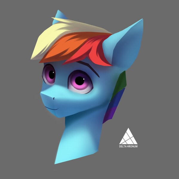 Size: 1705x1705 | Tagged: safe, artist:delta hronum, derpibooru import, rainbow dash, pegasus, bust, cute, image, jpeg, portrait, rule 63, solo