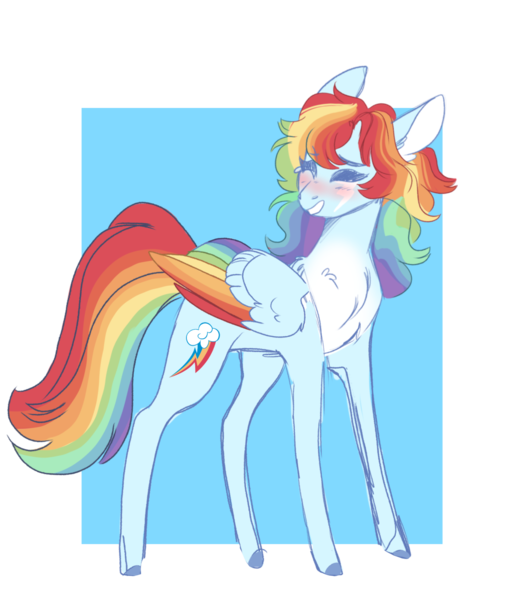 Size: 1579x1794 | Tagged: safe, artist:scarletskitty12, derpibooru import, rainbow dash, pegasus, pony, abstract background, blushing, chest fluff, colored hooves, cute, dashabetes, ear fluff, eyes closed, female, image, mare, png, smiling, solo