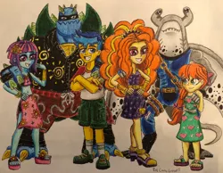 Size: 1024x796 | Tagged: safe, artist:bozzerkazooers, derpibooru import, adagio dazzle, flash sentry, megan williams, sunny flare, equestria girls, equestria girls series, spring breakdown, spoiler:eqg series (season 2), image, jpeg, teenage mutant ninja turtles