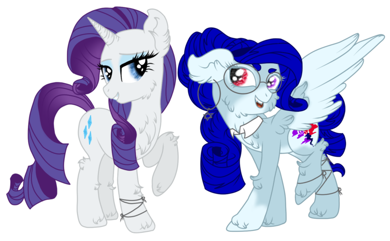 Size: 1620x1002 | Tagged: safe, artist:sajimex, derpibooru import, rarity, oc, oc:hajime, pegasus, pony, unicorn, duo, fluffy, image, png, simple background, transparent background