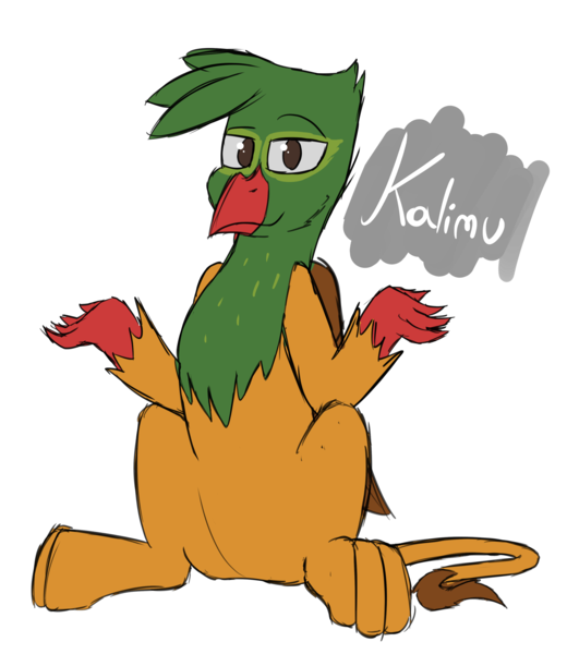 Size: 2992x3452 | Tagged: safe, artist:somber, derpibooru import, oc, oc:kalimu, unofficial characters only, gryphon, griffon oc, image, male, png, simple background, sketch, solo, solo male, transparent background