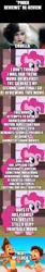 Size: 500x2945 | Tagged: safe, derpibooru import, edit, edited screencap, screencap, pinkie pie, comic:pinkie reviews, 101 dalmatians, comic, cruella de vil, image, movie review, png, screencap comic