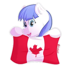 Size: 1800x1800 | Tagged: safe, artist:exobass, derpibooru import, oc, oc:snow pup, pony, canada, canadian flag, ear fluff, flag, image, open mouth, png, simple background, transparent background