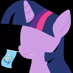 Size: 1080x1080 | Tagged: safe, artist:melodiousmarci, banned from ponybooru, edit, editor:edits of hate, editor:unofficial edits thread, unauthorized edit, twilight sparkle, pony, black background, equestrian flag, featured image, female, giddy up, holding a flag, image, mare, mouth hold, png, simple background, solo, your character here