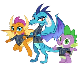 Size: 5872x4873 | Tagged: safe, artist:andoanimalia, artist:ponygamer2020, derpibooru import, princess ember, smolder, spike, dragon, fallout equestria, school daze, triple threat, absurd resolution, claws, clothes, crossed arms, cute, dragoness, dragon wings, fallout, female, flying, happy, horns, image, jumpsuit, looking at you, male, open mouth, pipboy, png, simple background, smiling, smiling at you, smolderbetes, teenaged dragon, teeth, transparent background, trio, vault suit, vector, waving, waving at you, wings