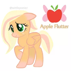 Size: 720x720 | Tagged: safe, artist:wittleponiez, derpibooru import, oc, unofficial characters only, pegasus, art, cute, drawing, freckles, image, jpeg, magical lesbian spawn, offspring, original art, original character do not steal, parent:applejack, parent:fluttershy, parents:appleshy, simple background, smiling, white background, wings