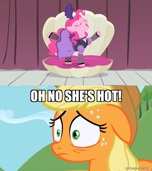 Size: 800x900 | Tagged: safe, derpibooru import, edit, edited screencap, screencap, applejack, pinkie pie, over a barrel, the super speedy cider squeezy 6000, applepie, clothes, dress, female, image, jpeg, lesbian, oh no he's hot, saloon dress, saloon pinkie, shipping, spongebob squarepants, squilliam returns