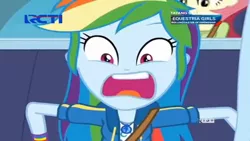 Size: 1920x1080 | Tagged: safe, derpibooru import, rainbow dash, equestria girls, equestria girls series, rollercoaster of friendship, image, indonesia, png, rcti, roller coaster, scaredy dash, screaming, stop the ride