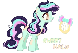 Size: 1596x1080 | Tagged: safe, artist:jvartes6112, derpibooru import, oc, unofficial characters only, earth pony, pony, earth pony oc, eyelashes, female, image, magical lesbian spawn, mare, offspring, open mouth, parent:bon bon, parent:lyra heartstrings, parents:lyrabon, png, reference sheet, simple background, smiling, solo, transparent background