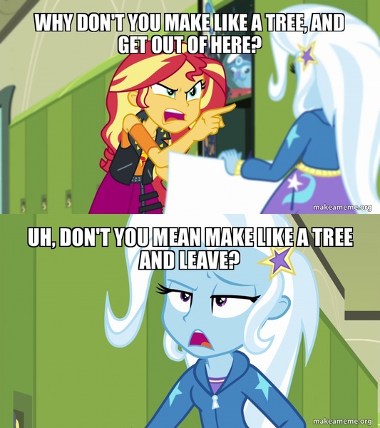 Size: 800x900 | Tagged: safe, derpibooru import, edit, edited screencap, screencap, sunset shimmer, trixie, equestria girls, equestria girls series, forgotten friendship, back to the future, caption, image, image macro, jpeg, text