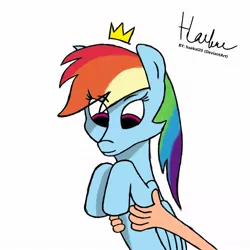 Size: 1080x1080 | Tagged: safe, artist:haekal20, derpibooru import, rainbow dash, human, pegasus, pony, cute, holding a pony, image, jpeg