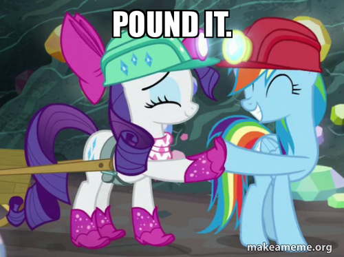 Size: 500x373 | Tagged: safe, derpibooru import, edit, edited screencap, screencap, rainbow dash, rarity, pegasus, pony, unicorn, the end in friend, boots, caption, clothes, eyes closed, female, gritted teeth, hoofbump, image, image macro, lesbian, miraculous ladybug, png, pound it, raridash, shipping, shoes, teeth, text