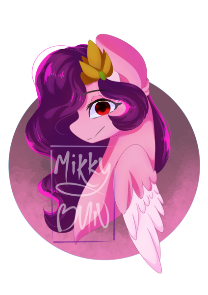 Size: 2400x3400 | Tagged: safe, artist:mikkybun, derpibooru import, pipp petals, pegasus, pony, bust, female, g5, image, looking at you, mare, obtrusive watermark, png, portrait, simple background, solo, watermark