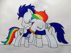 Size: 1280x954 | Tagged: safe, artist:dragonpriness, derpibooru import, rainbow dash, soarin', the last problem, female, image, jpeg, male, older, older rainbow dash, older soarin', older soarindash, shipping, soarindash, straight