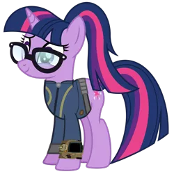 Size: 1024x1024 | Tagged: safe, artist:ponygamer2020, derpibooru import, edit, edited screencap, screencap, sci-twi, twilight sparkle, ponified, pony, unicorn, fallout equestria, equestria girls, equestria girls series, spring breakdown, spoiler:eqg series (season 2), absurd resolution, alternate hairstyle, clothes, equestria girl ponified, equestria girls ponified, fallout, female, glasses, image, jumpsuit, mare, not a vector, pipboy, png, ponytail, simple background, solo, transparent background, unicorn sci-twi, vault suit, vector