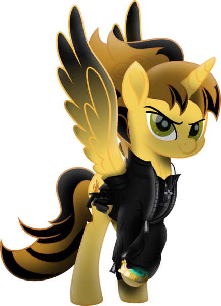Size: 5466x7558 | Tagged: safe, artist:lincolnbrewsterfan, derpibooru import, oc, oc:killer epic, ponified, alicorn, pony, fallout equestria, my little pony: the movie, .svg available, alicorn oc, alternate design, alternate universe, awesome face, belt, clothes, colored wings, computer screen, cross, cross necklace, crossed hooves, derpibooru exclusive, determination, determined, determined face, determined look, determined smile, fire, glow, gold pipbuck 3000, gradient ears, gradient eyes, gradient wings, gun, handgun, highlights, holster, horn, image, jacket, leather jacket, lincoln brewster, looking at you, male, mane, movie accurate, neck line, pipbuck, pipbuck 3000, pistol, png, ponified music artist, raised eyebrow, raised hoof, revolver, screen, shading, simple background, smiling, smiling at you, spread wings, stallion, stallion oc, straightjacket, strings, tail, transparent background, utility belt, vector, vigilance (gun), weapon, wings, zipper