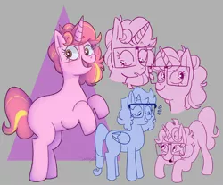 Size: 1792x1485 | Tagged: safe, artist:saltysel, derpibooru import, oc, unofficial characters only, pony, unicorn, abstract background, bust, female, glasses, horn, image, jpeg, mare, open mouth, rearing, smiling, unicorn oc