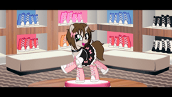 Size: 1280x720 | Tagged: safe, artist:nxzc88, derpibooru import, oc, unofficial characters only, pony, unicorn, animated, body control, bondage, bow, clothes, distressed, dress, female, gif, image, looking at you, magical bondage, mare, shoes, struggling, voodoo bondage