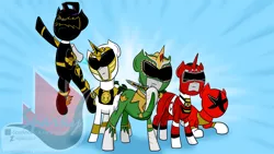 Size: 1280x720 | Tagged: safe, artist:sparkyler, derpibooru import, bakuryuu sentai abaranger, black ranger, chouriki sentai ohranger, dragon dagger, gekisou sentai carranger, gosei sentai dairanger, green ranger, image, kyoryu sentai zyuranger, mighty morphin power rangers, png, power rangers, power rangers dino thunder, power rangers turbo, power rangers zeo, red ranger, tommy oliver, tommy oliver (power rangers), white ranger