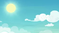 Size: 1280x720 | Tagged: safe, derpibooru import, screencap, grannies gone wild, background, cloud, image, no pony, png, scenic ponyville, sky, sun