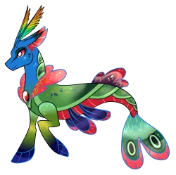 Size: 792x788 | Tagged: safe, artist:eternity9, derpibooru import, oc, unofficial characters only, changedling, changeling, hybrid, seapony (g4), dorsal fin, fins, fish tail, image, jewelry, male, necklace, pearl necklace, png, seaponified, simple background, smiling, solo, species swap, tail, transparent background