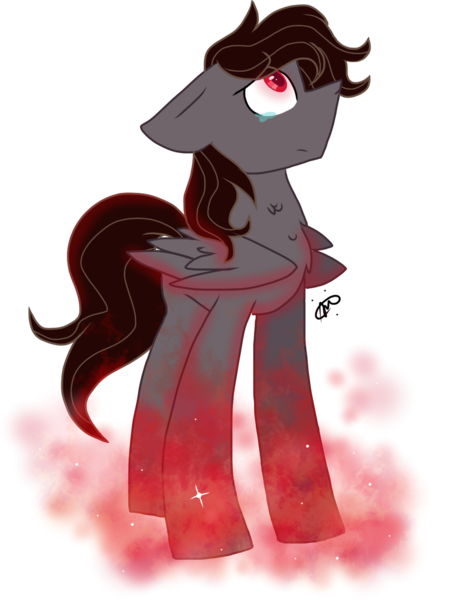 Size: 1114x1478 | Tagged: safe, artist:gallantserver, derpibooru import, oc, oc:erebus, pegasus, pony, crying, image, magic, male, png, simple background, solo, stallion, transparent background