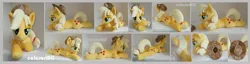 Size: 5904x1512 | Tagged: safe, artist:calusariac, derpibooru import, applejack, pony, hat, image, irl, jpeg, lying down, photo, plushie, prone, solo