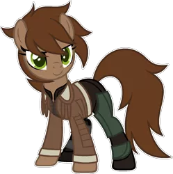 Size: 1391x1395 | Tagged: safe, artist:pegasski, derpibooru import, oc, oc:cali ajax, earth pony, pony, clothes, female, image, jacket, mare, png, simple background, solo, transparent background