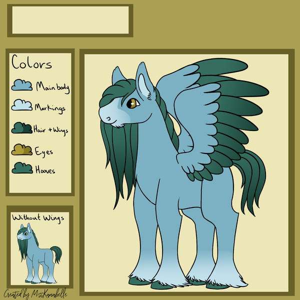 Size: 2000x2000 | Tagged: safe, artist:misskanabelle, derpibooru import, oc, oc:seaweed skies, unofficial characters only, earth pony, pegasus, pony, earth pony oc, image, male, pegasus oc, png, reference sheet, signature, solo, stallion, two toned wings, unshorn fetlocks, wings