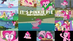 Size: 1280x721 | Tagged: safe, derpibooru import, edit, edited screencap, editor:quoterific, screencap, applejack, iron will, minuette, pinkie pie, rarity, spike, twilight sparkle, twilight sparkle (alicorn), alicorn, dragon, earth pony, pony, unicorn, a canterlot wedding, a friend in deed, amending fences, every little thing she does, honest apple, horse play, magic duel, make new friends but keep discord, over a barrel, season 1, season 2, season 3, season 5, season 6, season 7, season 8, the one where pinkie pie knows, too many pinkie pies, winter wrap up, spoiler:s08, applejack's hat, breaking the fourth wall, cowboy hat, eyes closed, female, hat, ice skating, image, in which pinkie pie forgets how to gravity, male, mare, no mouth, offscreen character, open mouth, pinkie being pinkie, pinkie physics, png, stallion, sugarcube corner, upside down