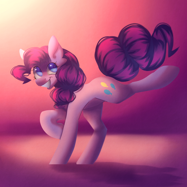 Size: 2048x2048 | Tagged: safe, derpibooru import, pinkie pie, earth pony, pony, abstract background, image, png, smiling