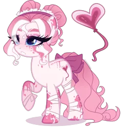 Size: 1900x2000 | Tagged: safe, artist:gihhbloonde, derpibooru import, oc, earth pony, pony, bow, female, image, magical lesbian spawn, mare, offspring, parent:nurse redheart, parent:pinkie pie, png, simple background, solo, tail bow, transparent background